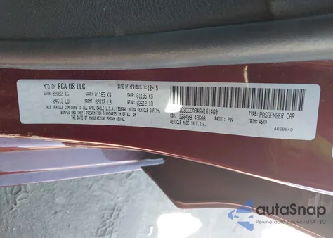 2016 Chrysler 200 Limited from USA, damaged, VIN 1C3CCCAB4GN161460